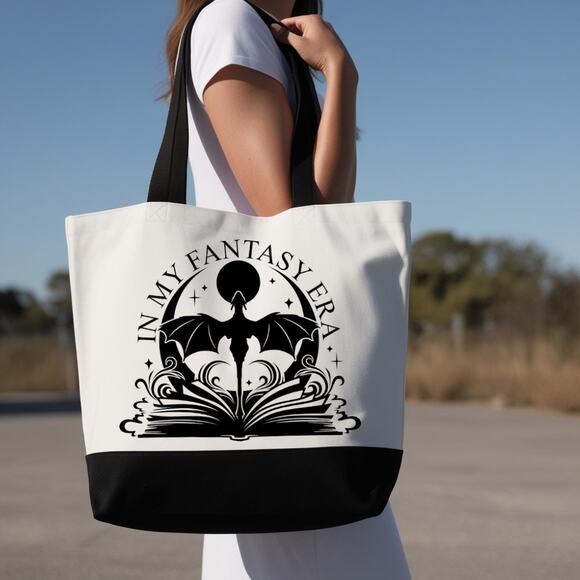 'In My Fantasy Era' Large Tote Bag for Readers, Book Lovers - Picture 1 of 2